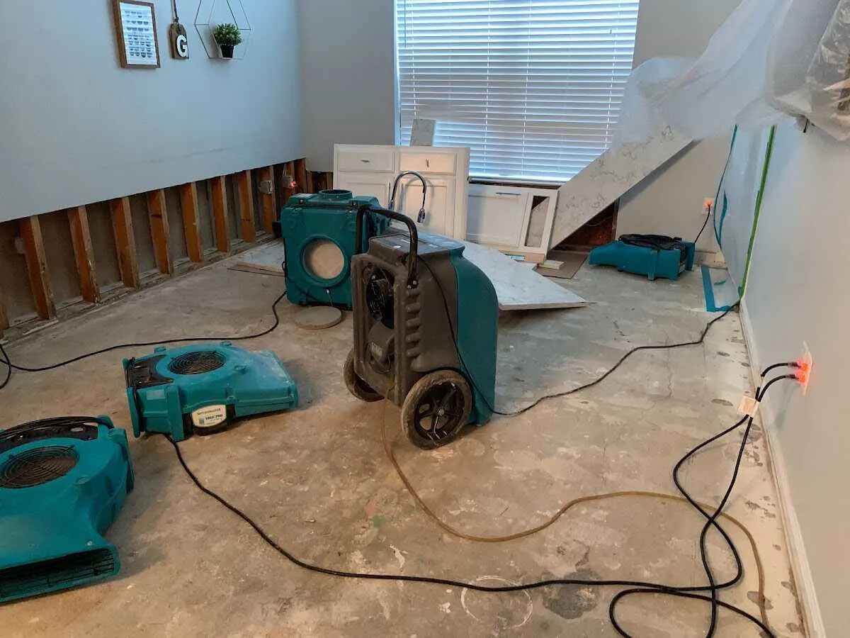 Dehumidifier in flood-cut room for Water Extraction & Removal in Fort Shawnee